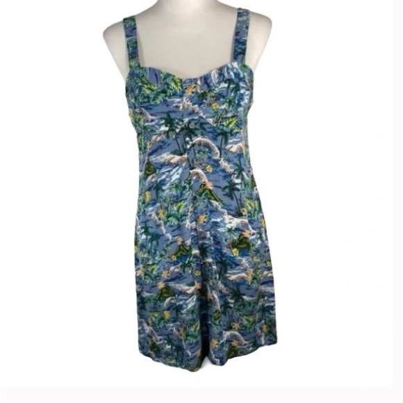 Floral Sweetheart Neck Button Down Adjustable Strap Sun Dress S - Picture 2 of 2